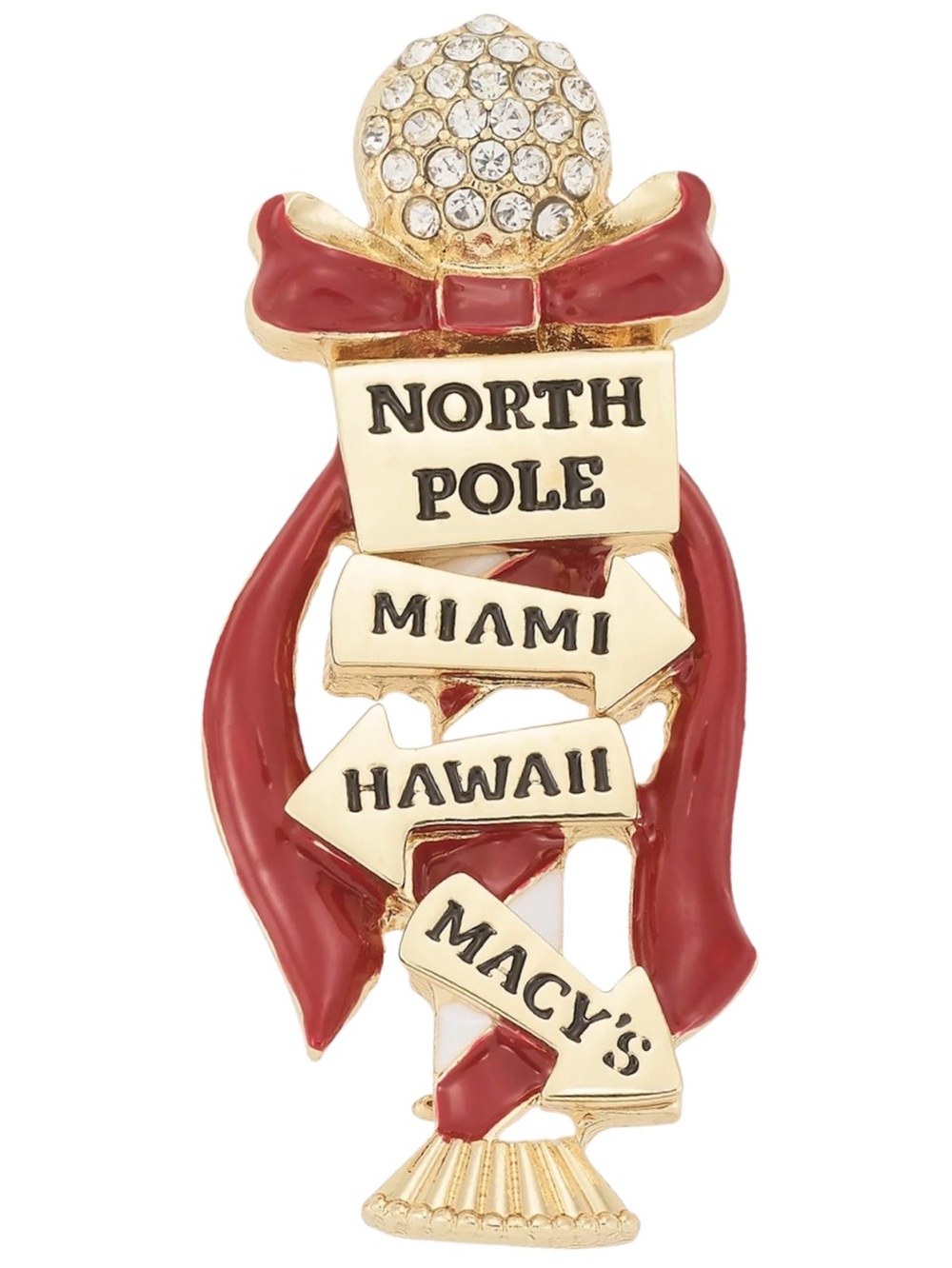 Holiday Lane Gold-Tone North Pole Pin (NWT)